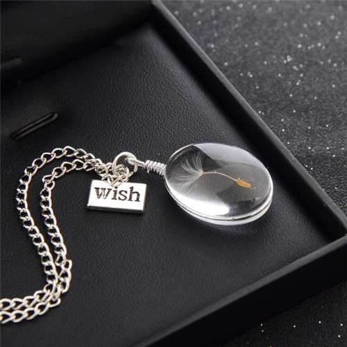 MAKE A WISH GLASS PENDANT WITH DANDELION SEED