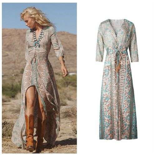Sexy Summer Boho Long Maxi Beach Dress Chiffon Sundress Perfect Beach Coverup SALE