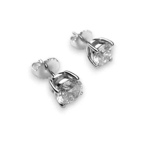 9K White Gold Stud Earrings With 2.37 Ct Lab Grown Diamonds