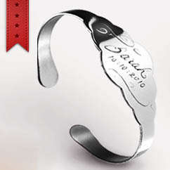 Baby Birth Bracelet, FREE Engraving (Name + Date)