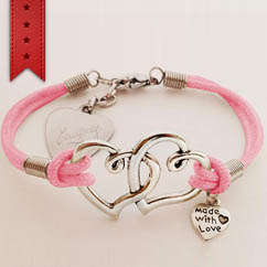 Hearts Bracelet + A Heart Pendant With FREE Engraving