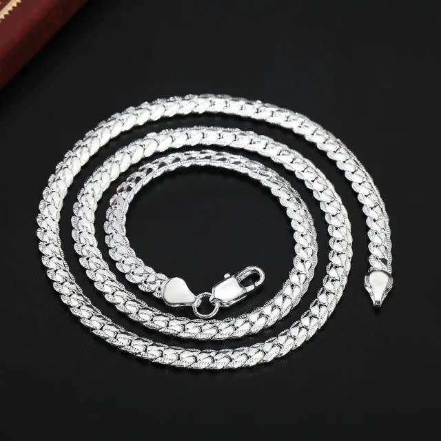 Stylish 925 Sterling Silver Plated Design Necklace