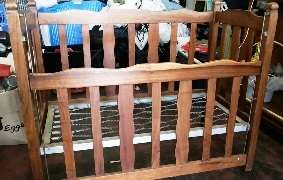 Vintage Wooden Cot with metal springs