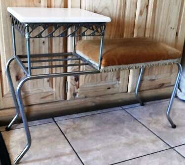 Vintage Telephone table with marble top
