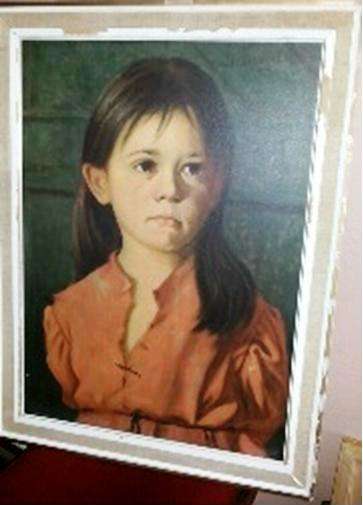 G Bragolin Crying Girl Framed Print 67,5cm x 50cm