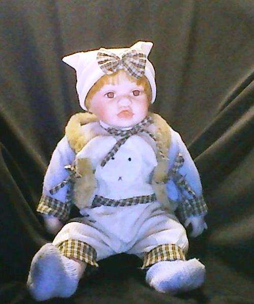 Cute Baby Sitting Porcelain Doll