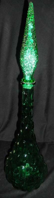 Stunning Vintage Green Glass Genie Decanter