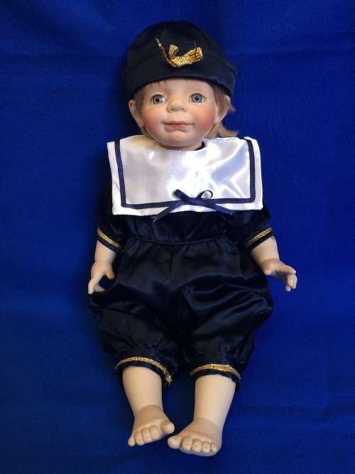 Vintage Porcelain Doll - Sailor