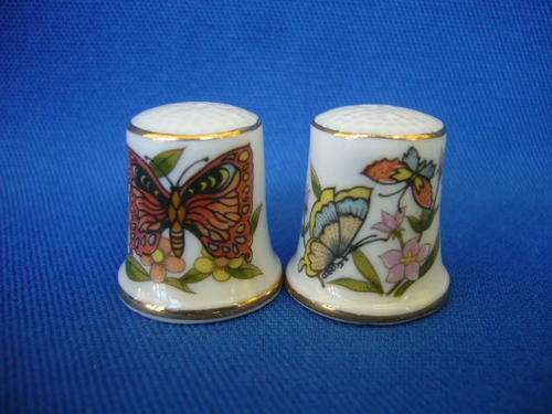 Bone China Thimbles - Butterflies (Set of 2)