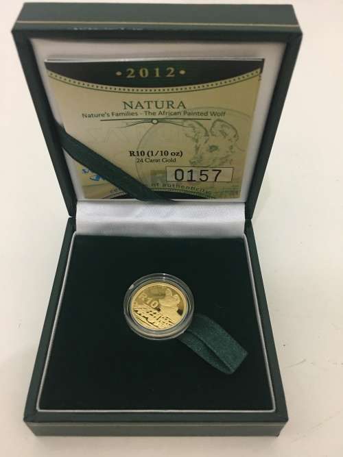 2012 Natura Gold 1/10oz African Painted Wolf