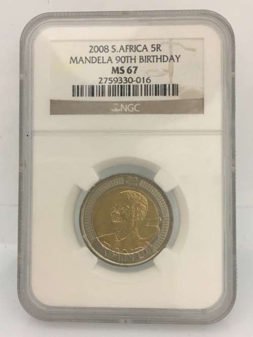 NGC Graded MS67 R5 2008 Mandela 90th Birthday