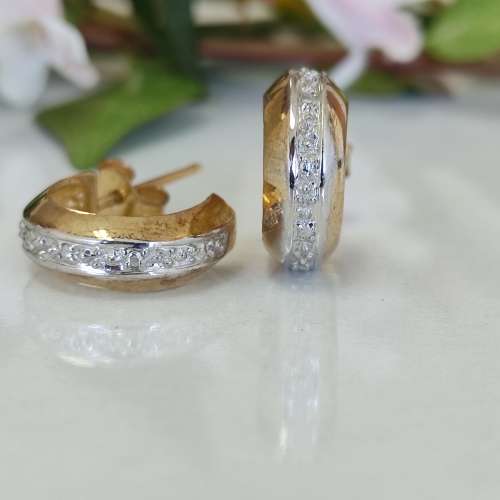 Yellow Gold Stud Earrings #1054