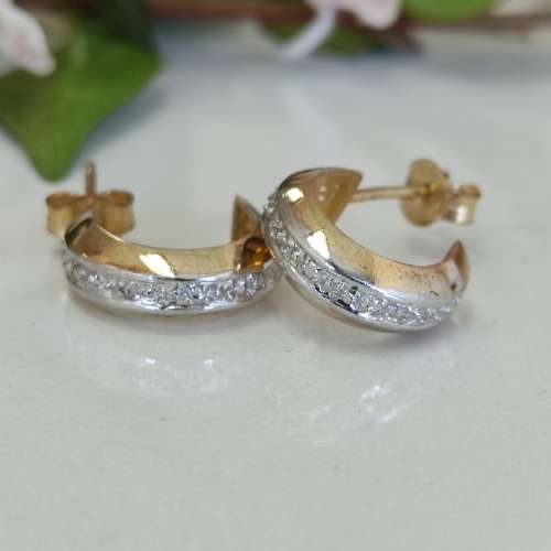 Yellow Gold Stud Earrings #1054