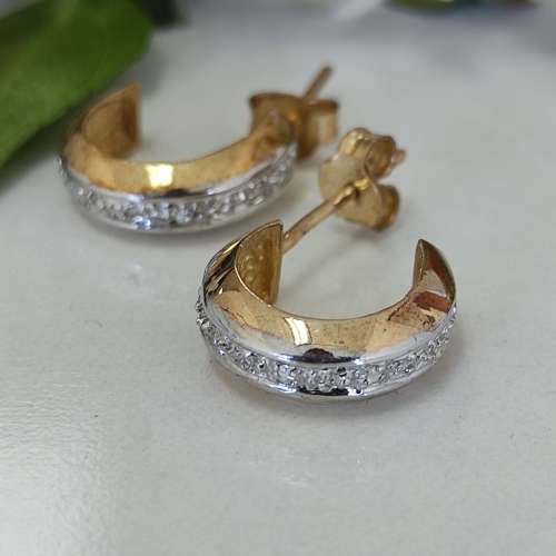Yellow Gold Stud Earrings #1054