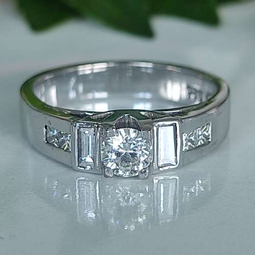 Half Carat White Gold Diamond Ring #1073