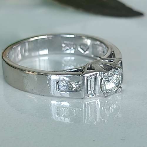 Half Carat White Gold Diamond Ring #1073