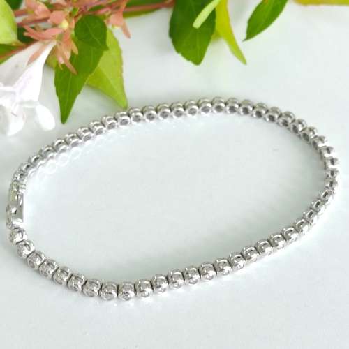 #BARGAIN Natural Diamond & Gold Tennis Bracelet #1078