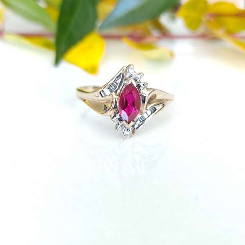 Yellow Gold Ruby Ring #1085