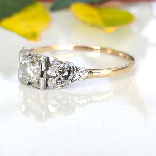 Vintage Gold and Platinum Diamond Ring #1089