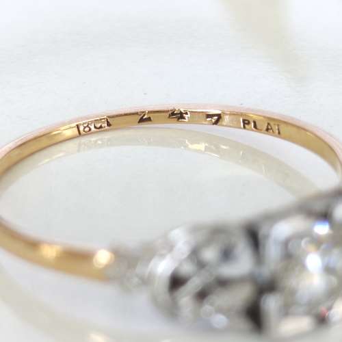 Vintage Gold and Platinum Diamond Ring #1089