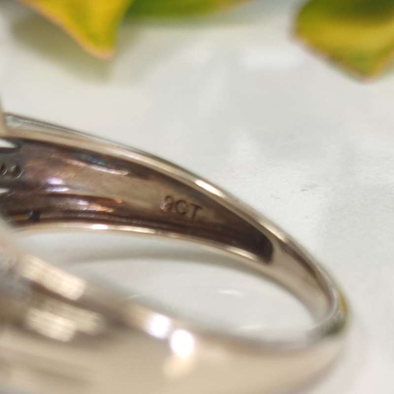 9kt Solid Gold & Diamonds Ring #1163