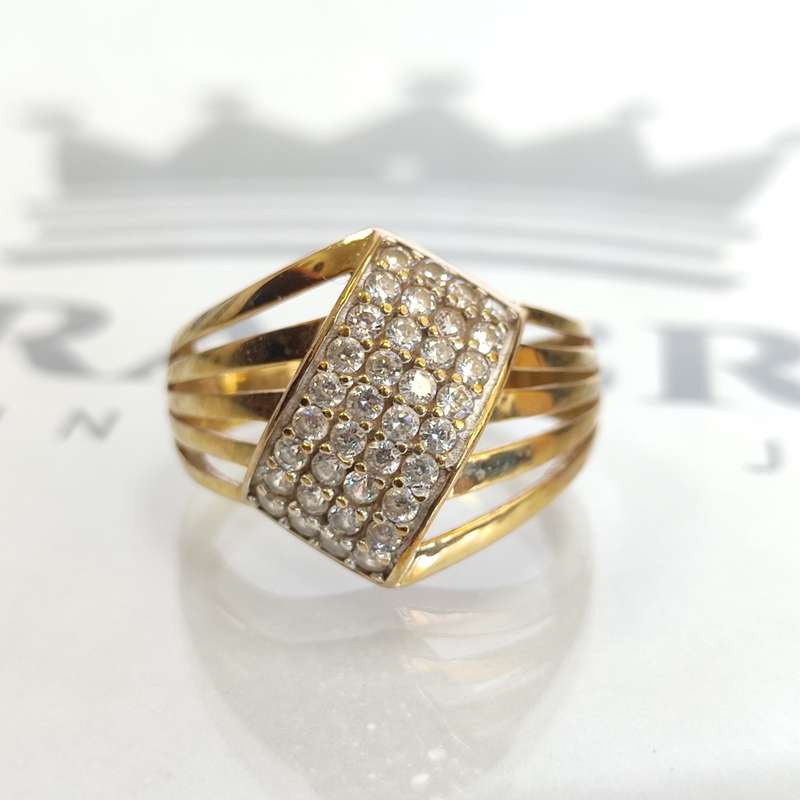 Gorgeous CZ Gold Dress Ring #1037