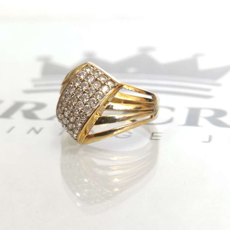 Gorgeous CZ Gold Dress Ring #1037