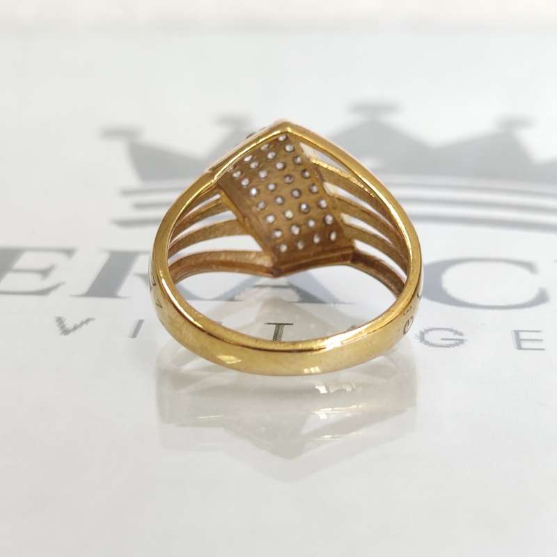 Gorgeous CZ Gold Dress Ring #1037
