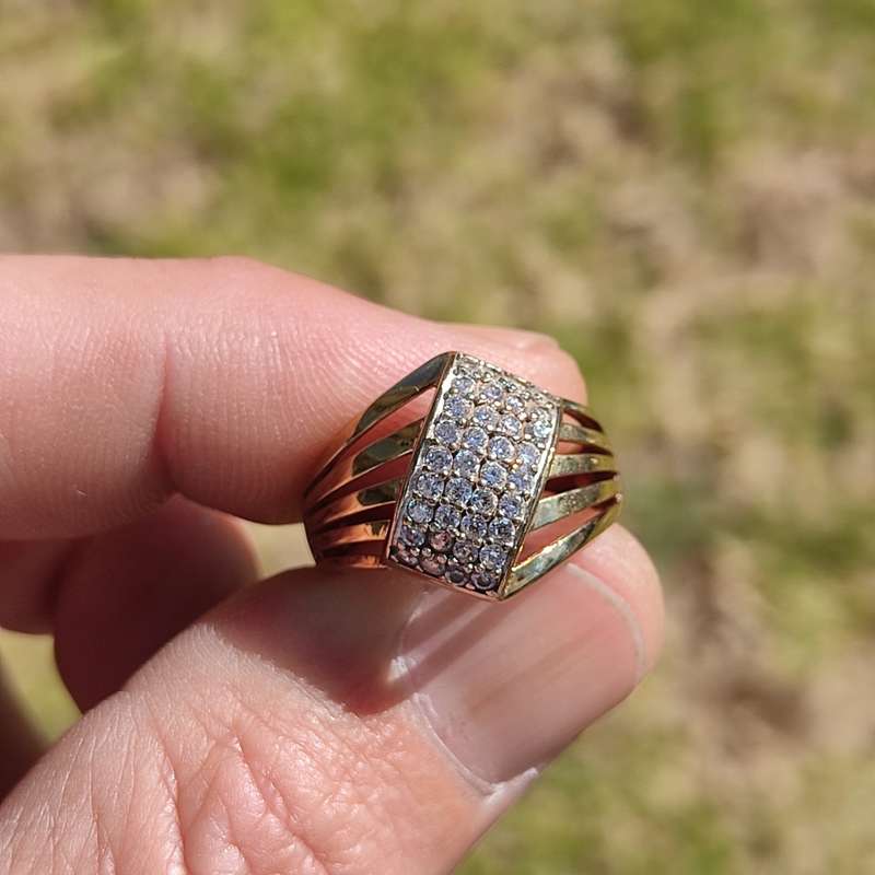 Gorgeous CZ Gold Dress Ring #1037