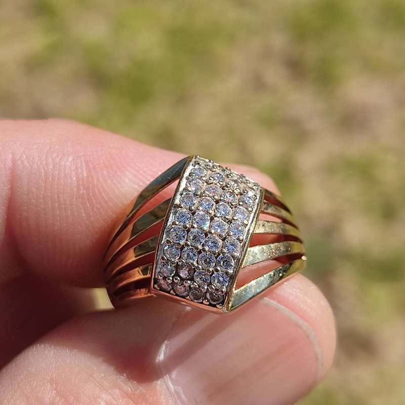 Gorgeous CZ Gold Dress Ring #1037