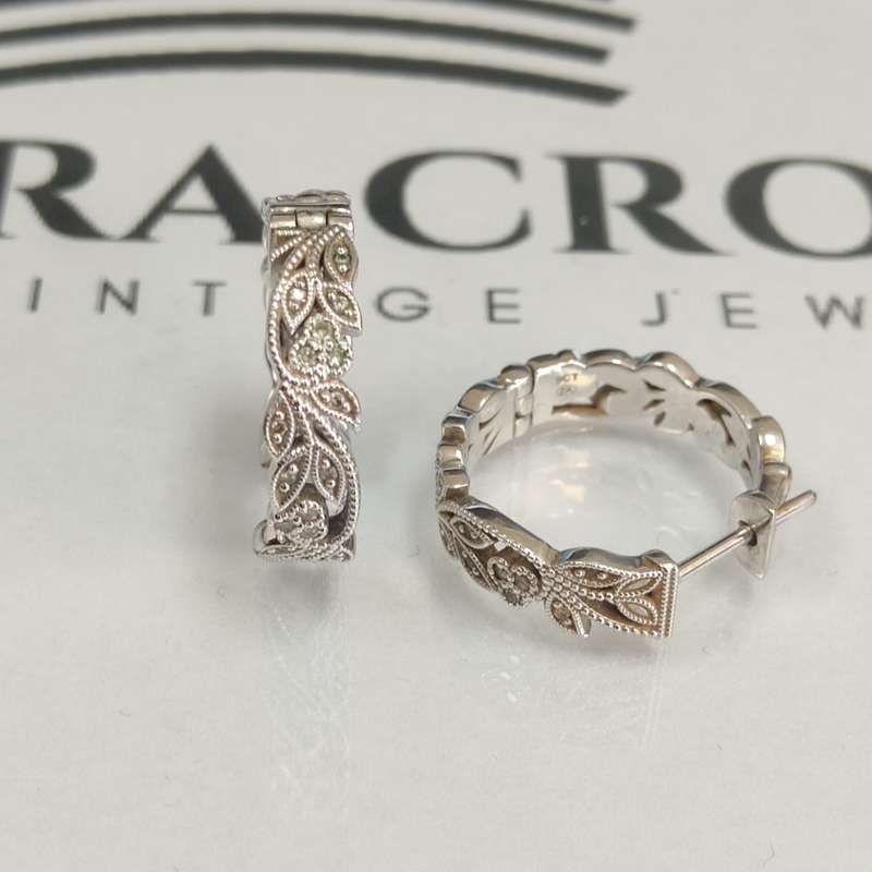 Gorgeous White Gold & Diamond Earrings Set #cc004
