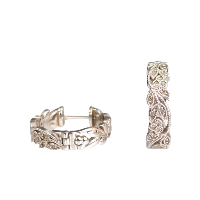 Gorgeous White Gold & Diamond Earrings Set #cc004