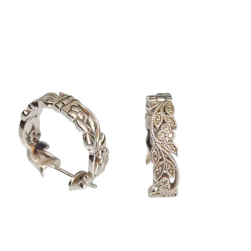 Gorgeous White Gold & Diamond Earrings Set #cc004