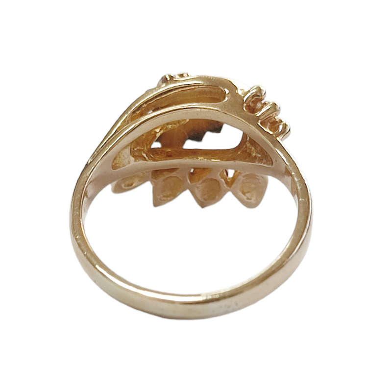 Solid 10kt Gold Floral Ring #cc010