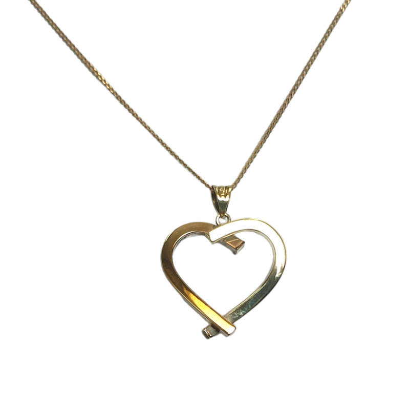 Solid Gold Necklace + Heart Pendant #cc011