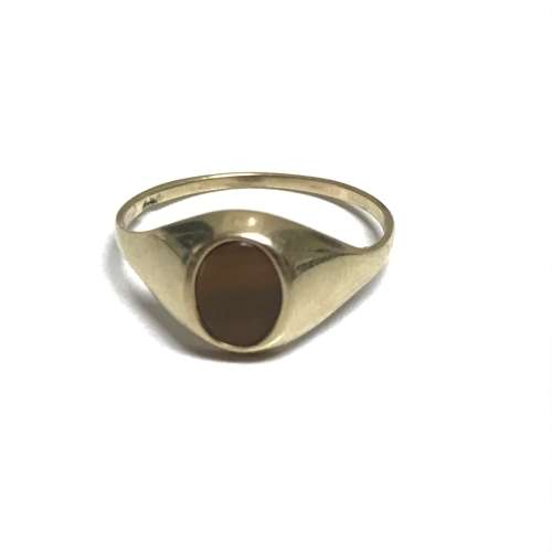 9Kt Yellow Gold + Tigers Eye