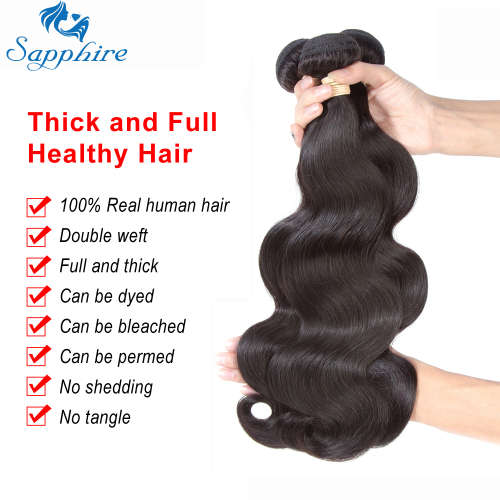 11A Brazilian Body Wave Bundles Plus Closure (16, 18, 20 + 18 Closure)