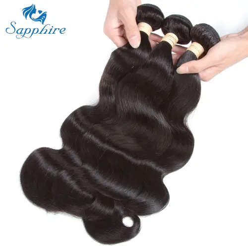 11A Brazilian Body Wave Bundles Plus Closure (16, 18, 20 + 18 Closure)