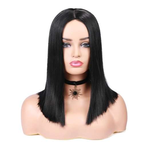 14 inch Synthetic Non-Lace Black Wig (Free Delivery)
