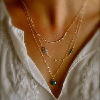 GOLD AND TURQOUISE FINE AND ELEGANT NECKLACE