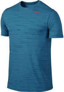 Original Mens NIKE Short Sleeve Dri-Fit Touch Heathered - Large - 789982-441