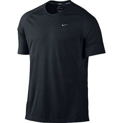 Original Mens NIKE Miler UV Short Sleeve Dri-FIT 543499-010 - Large - UPF 40+