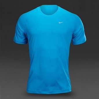 Original Mens NIKE Miler UV Short Sleeve Dri-FIT 543499-415 - Large - UPF 40+
