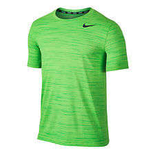 Original Mens NIKE Short Sleeve Dri-Fit Touch Heathered - Large - 789982-398