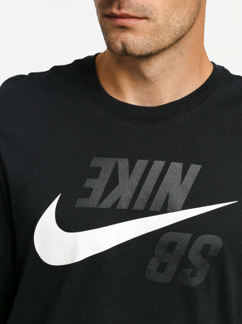 Original Mens NIKE SB Backwards Long Sleeve - CI7572-451 - X LARGE - ***NAVY BLUE***