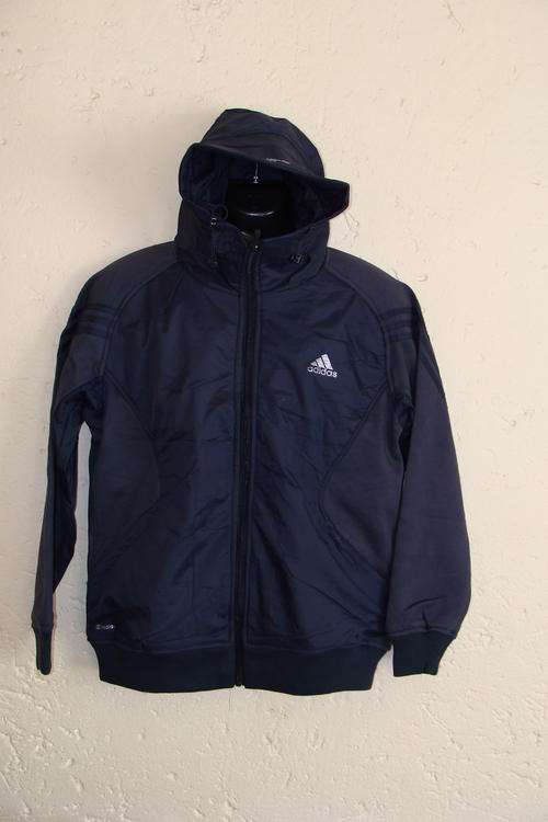 Thick Adidas Jacket with Hood Large Black