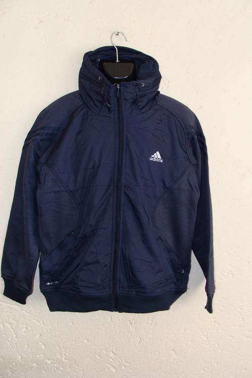 Thick Adidas Jacket with Hood X Large Navy Blue