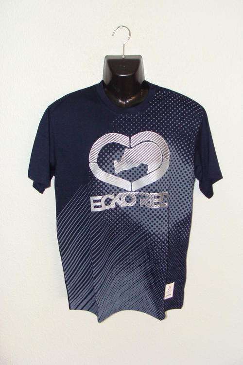Mens ECKO UNLTD T Shirt Large Slim Fit Navy Blue