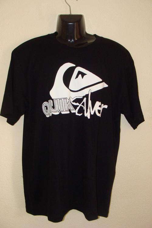 Mens Quiksilver T Shirt Large 100% Cotton - Black
