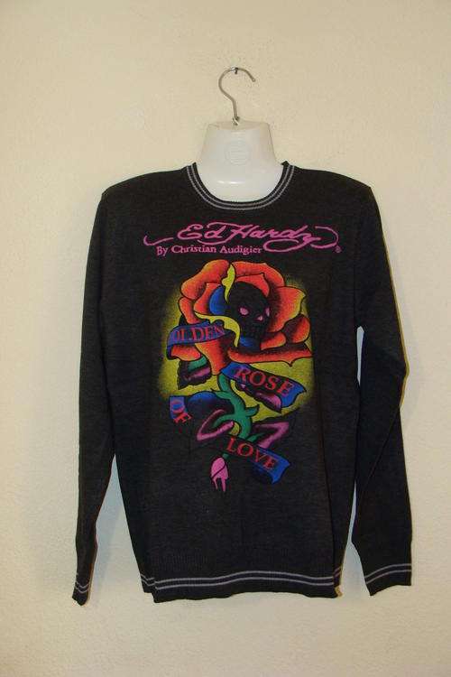 Ladies Ed Hardy Long Sleeve Jersey Large Black